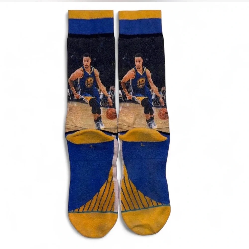 Stance NBA Stephen Curry Youth Socks Golden State Warriors Blue Gold Size L